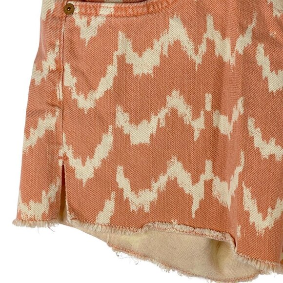 7 For All Mankind Shorts 27 Carlie Cut Off Pink Southwestern Aztec Print - Picture 3 of 7
